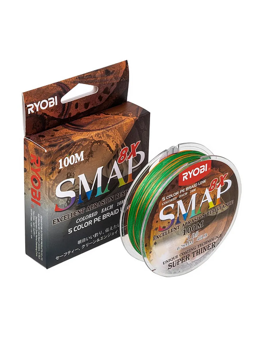 Шнур SMAP PE8X-100M 3.0# Multi Colour 0,285мм