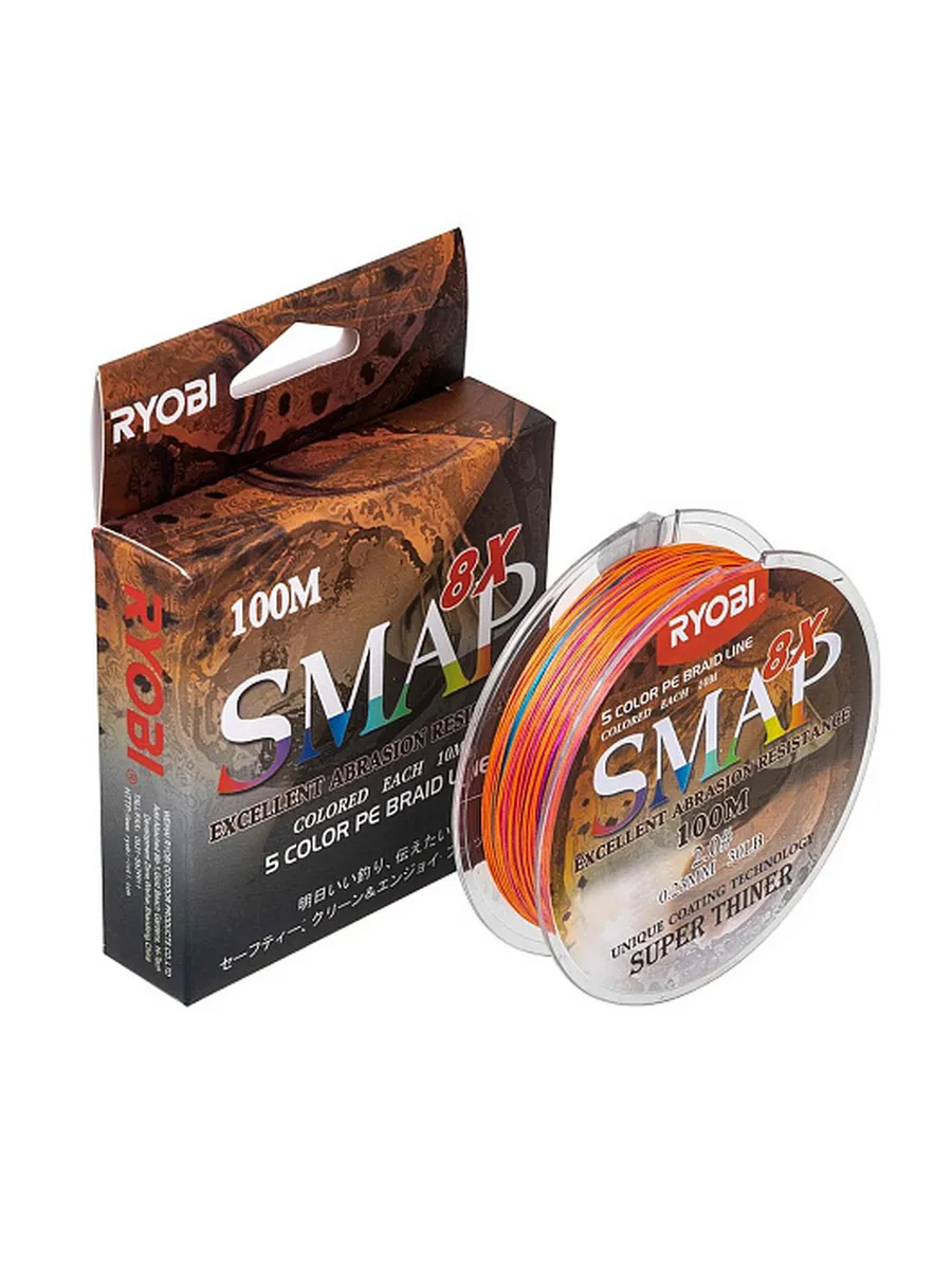Шнур SMAP PE8X-100M 2.0# Multi Colour 0,235мм