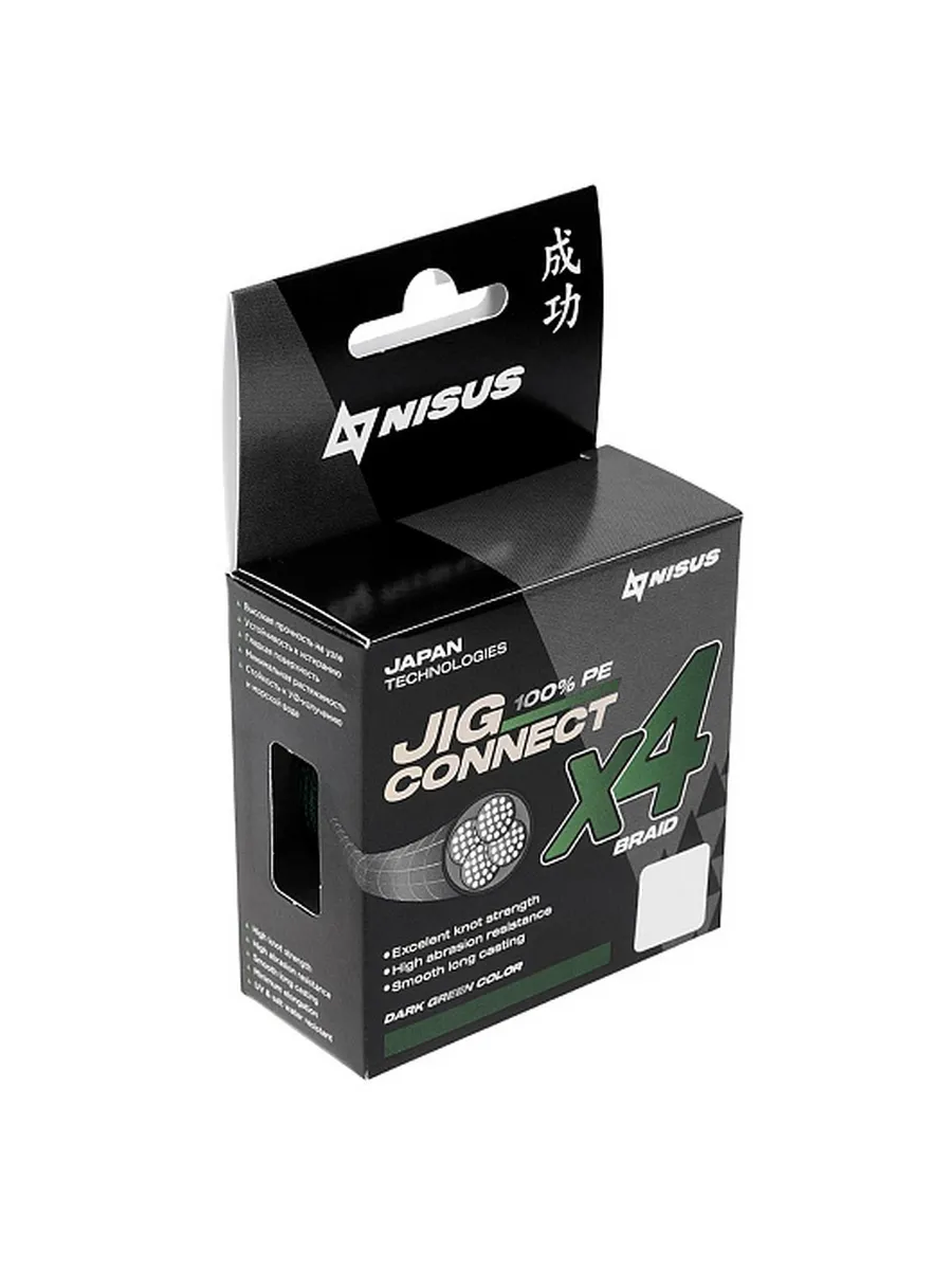 Шнур JIG CONNECT X4 PE100m #2.5, 0.25mm 14.8кг/32.4LB