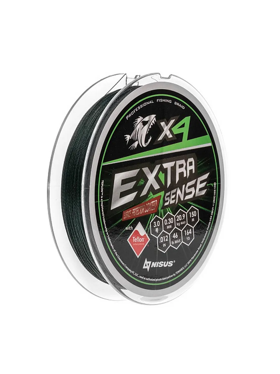 Шнур Extrasense X4 PE Green 150m 3/46LB 0.30mm