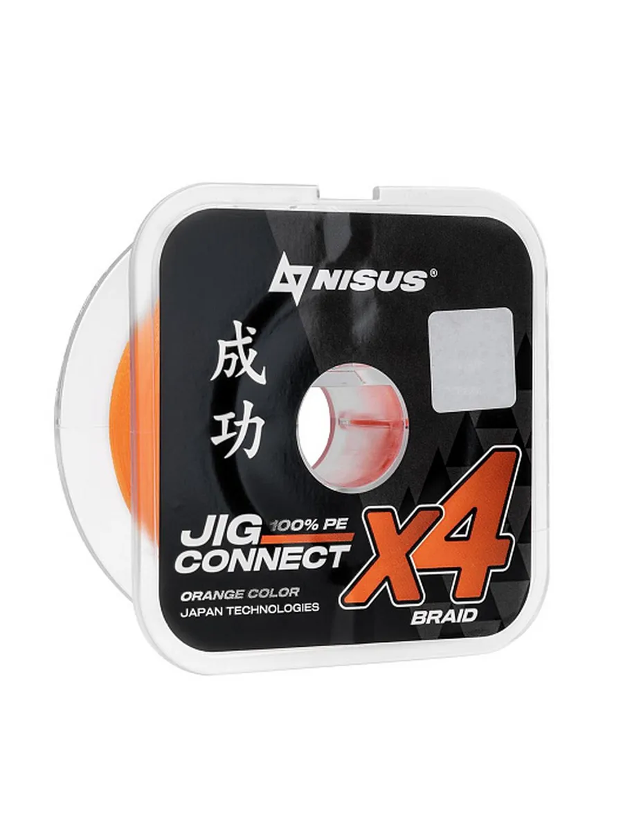 Шнур JIG CONNECT X4 PE Orange 150m #0.8, 0.14mm 4.6кг/10.1LB