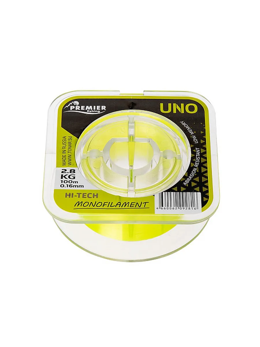 Леска UNO 0,16mm/100m F.Yellow Nylon за 5 шт.