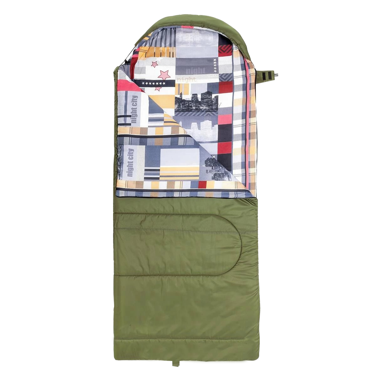 Спальный мешок TRAVEL XXL 400 (220х90) Hollowfiber зелёный (N-SB-H400-220x90) NISUS